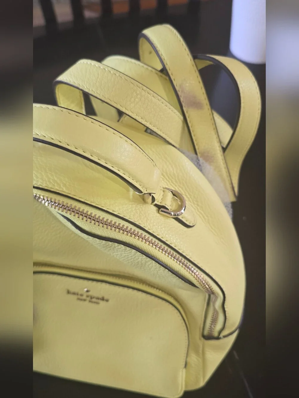 kate spade Chartreuse Pebbled Leather Mini Backpack (DAMAGED)